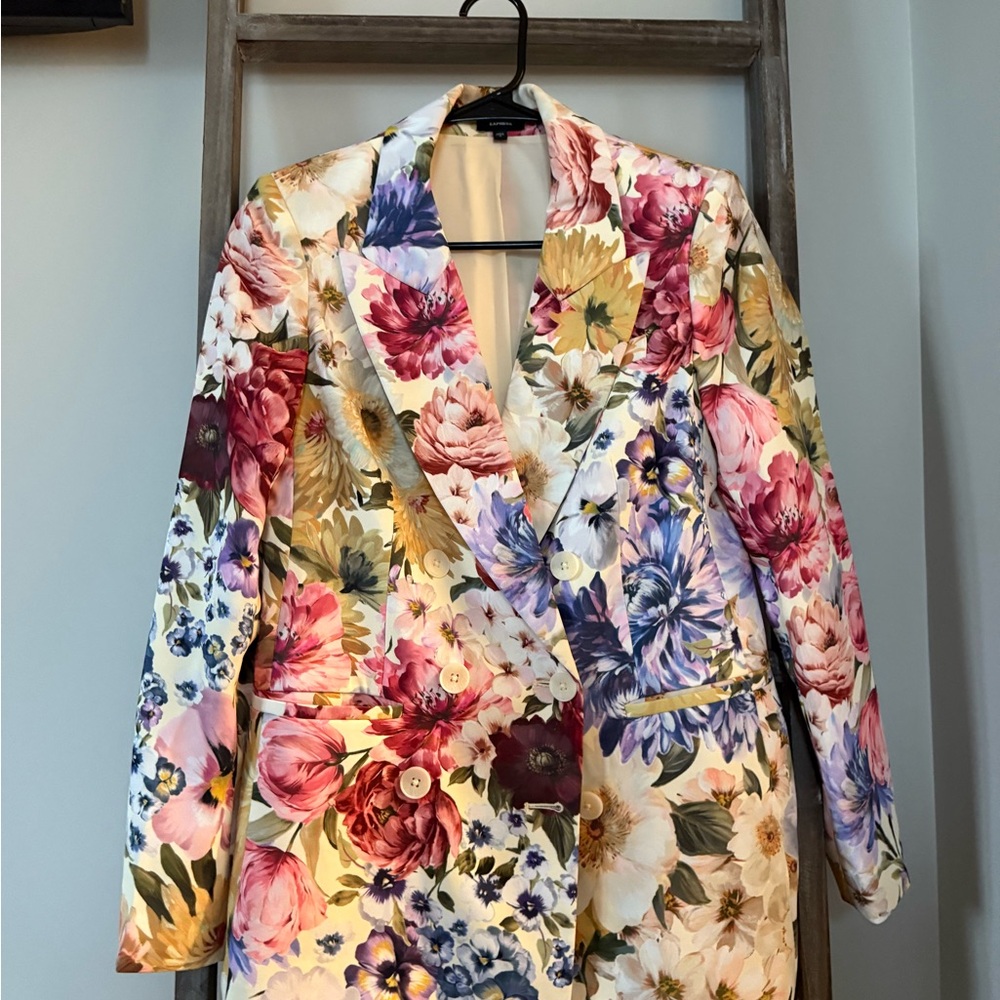 Express Multicolor Floral Blazer